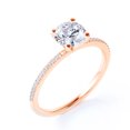 thumbnail image 4 of JeenMata 1.25 Carat Round Cut - Pave Setting - Engagement Ring in 18k Rose Gold Over Sterling Silver, 4 of 7