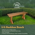 thumbnail image 2 of All Things Cedar 45” Deluxe Wood Backless Bench, Indoor & Outdoor, Natural, 2 of 8
