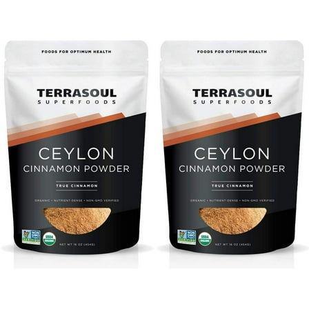 Terrasoul Superfoods Organic Ceylon Cinnamon Powder, 2 Lbs (1 Lb 2-Pack)