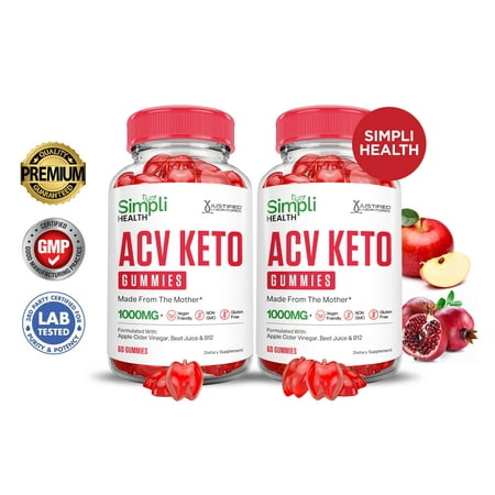 (2 Pack) Simpli Health Keto ACV Gummies 1000MG Dietary Supplement 120 Gummys