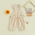 thumbnail image 2 of Bagilaanoe Newborn Baby Boys Girl Jumpsuit Sleeveless Backless Romper Overalls 6M 12M 18M 24M Infant Long Pants Spring Fall Clothes, 2 of 6