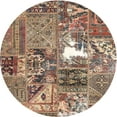 thumbnail image 1 of Ahgly Company Indoor Round Contemporary Reddish Brown Patchwork Area Rugs, 6' Round, 1 of 6