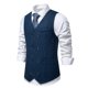 thumbnail image 4 of Mens Botón de la Camisa de la Moda Sólida Impresión Retro con Bolsillos, Tanques sin Mangas Blusa Poliéster, 4 of 8