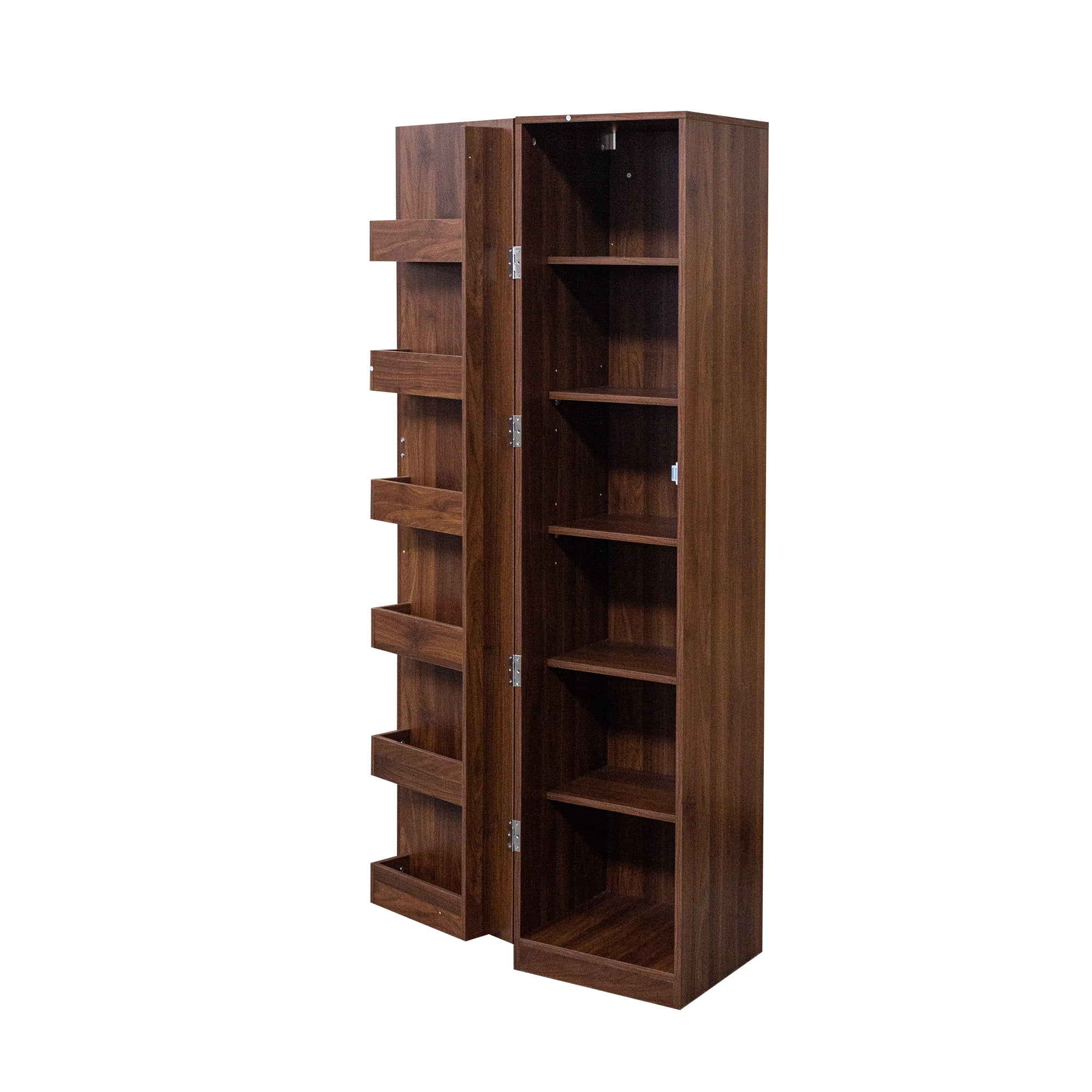 Mintazer 82.6" Tall Kitchen Pantry Cabinet with Adjustable Shelves, Freestanding Buffet Cupboards Sideboard with Doors & Storage for Kitchen, Brown
