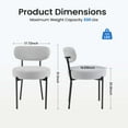 thumbnail image 3 of edx Upholstered Dining Chairs, Mid Century Modern Round Dining Room Chairs for Vanity For Living Room Set of 2, Gray, 3 of 8