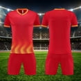 thumbnail image 2 of Fesfesfes Boys Kids Football Soccer Set,5-13Years Breathable Short Sleeve Top,Elastic Waist Athletic Shorts,Youth Sports Training Game Active Outfit, 2 of 6