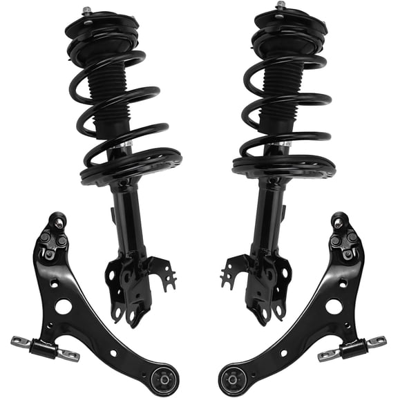 Detroit Axle - 4pc Front Struts Control Arms for 2013-2015 Toyota Avalon [2.5L], 2 Struts with Coil Spring Assembly 2 Lower Control Arms with Ball Joints 2014 Replacement Suspension Kit