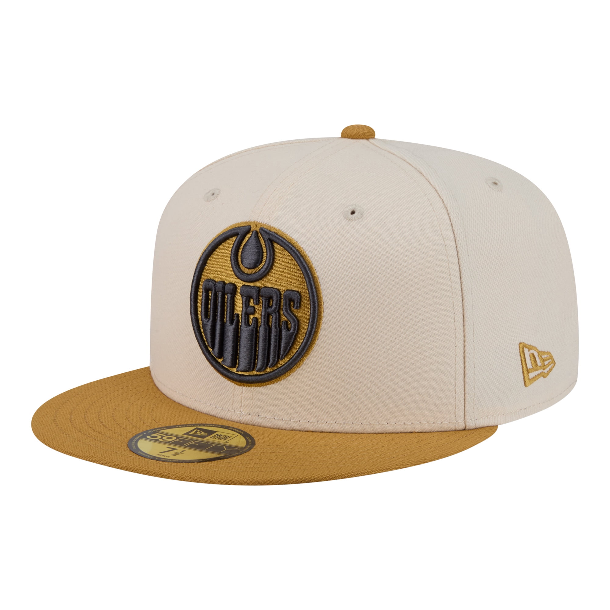 Men's New Era Cream/Tan Edmonton Oilers Colorpack Two-Tone 59FIFTY Fitted Hat