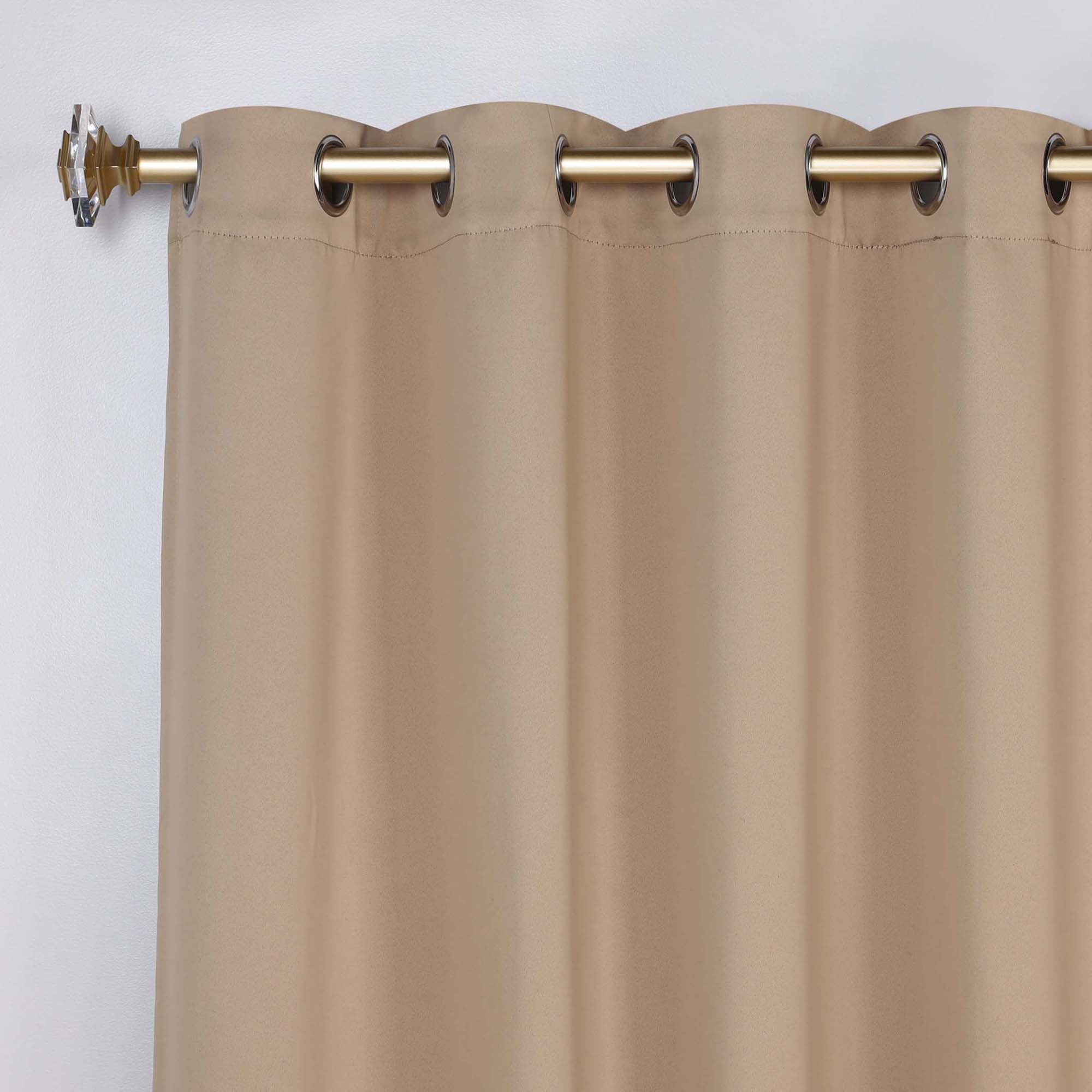 Superior Blackout Solid Light Filtering Grommet Curtain Panel Set, 70" x 120", Smoked Ash