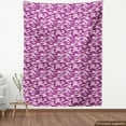 thumbnail image 3 of Ambesonne Fuchsia Fabric by the Yard Upholstery, Exotic Camouflage Pattern, 10 Yards, Pale Pink and Fuchsia, 3 of 4