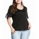 thumbnail image 2 of Camiseta básica de verano para mujer, camiseta holgada informal con cuello redondo , XL- Hugo  Tops de talla grande para mujer, 2 of 10