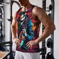 thumbnail image 5 of Rateoe Rock Skull Singer Pattern Sleeveless Gym Shirt Muscle Tee Breathable Workout Shirt Slim-Fit Tank Quick Dry Fit Muscle Tank Top Bodybuilding Sleeveless T Shirt-Large, 5 of 7