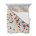 thumbnail image 7 of Quilts King Size Bedding Set, Colorful Polka Dot Lightweight Quilted Comforter, Cartoon Cute Abstract Graffiti Beige Soft Reversible Bedspread Coverlet with Pillow Covers for All Season, 96" x 106", 7 of 7