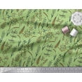 thumbnail image 2 of Soimoi Green Cotton Voile Fabric Artistic Leaves Stripe Print Sewing Fabric Yard 42 Inch Wide, 2 of 3