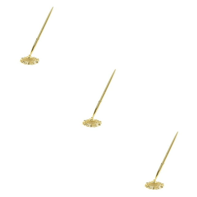 QualitChoice Round Gel Pens Wedding Supplies Ball Pen Attached To Desk Multicolor Writing Tool Business Office Company Accessory Plating Gold 3Set