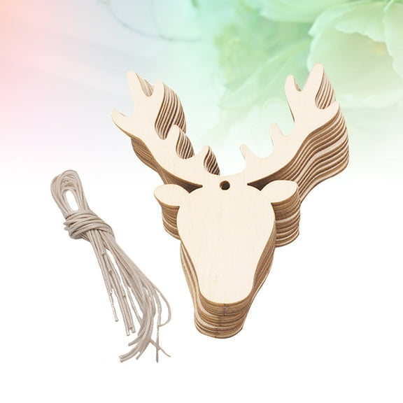 Homoyoyo Beige Wood Reindeer Pendants Christmas Tree Ornaments Holiday Decorations for Festive Home Decor