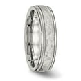 thumbnail image 4 of Auriga Fine Jewelry Stainless Steel Polished and Hammered 6 mm Grooved Band for Women Size 9.5, 4 of 6