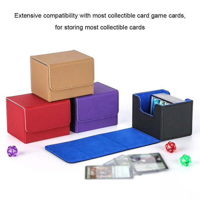 kurtrusly Trading Card Storage Box with Lid Holder Large Capacity Organizer Gaming Cases Container Carrying Organization for Adults Green