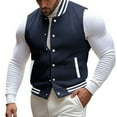 thumbnail image 4 of Bcfgryg Men's Spring And Autumn Vest Coat Standing Collar Sleeveless Button Jacket Vest Mens Waterproof Jacket Blue XXXL, 4 of 5