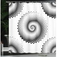thumbnail image 4 of Ambesonne Abstract Shower Curtain, Spiral Dots Pattern, 69"Wx70"L, Black White, 4 of 5