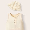 thumbnail image 5 of Mnyotv Summer Outfits for Infants Cotton Sleeveless Vest Romper and Hats Baby Boy Clothes Size 9-12 Months, 5 of 6