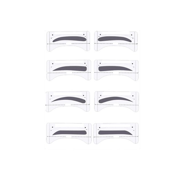 8 Pairs Grooming Shaping Eyebrow Template Stickers Eyebrow Stencils Drawing Card