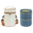 thumbnail image 2 of olkpmnmk 2Pcs Thermos for Hot Food, Portable Round Insulated Lunch Jar with Carry Handle, Wide Mouth 304 Stainless Steel Soup Container Set with Thermal Carry Bag for Work, Classroom, Picnic, 2 of 7