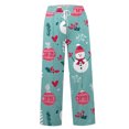 thumbnail image 7 of Women's Fashion Casual Loose Printed Wide-Leg Sports Pants with Christmas Print, Comfortable Home and Outdoor Wear, Elastic Waist with Drawstring for Easy Fit, Cyan, S, 7 of 7