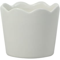 Mainstays 6in Scallop White Ceramic Round Planter