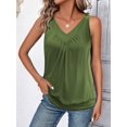 thumbnail image 2 of Zeagoo Womens Tank Tops Loose Fit V Neck Ruched Sleeveless Tops Casual Basic Banded Shirts S-XXL, 2 of 5