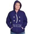 thumbnail image 3 of You Decide Happy Sad Emoticon Cute Zip Up Hoodie Men's Women's Brisco Brands X, 3 of 6