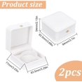 thumbnail image 2 of 2pcs White Leather Bracelet Bangle Box Square Bracelets Display Storage Case White Granular Velvet Interior Jewelry Storage Box for Valentine's Day Gift Wedding Engagement Proposal Birthday, 2 of 7