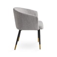 thumbnail image 3 of Uptown Club Lena 20" Barrel Fabric/Metal Dining Chair in Gray/Black (Set of 2), 3 of 4