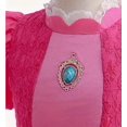thumbnail image 4 of Vestido de princesa rosa: ropa para niños de Halloween, vestido de actuación con forma de cuerno extralargo con mangas de burbuja para niñas, 4 of 5