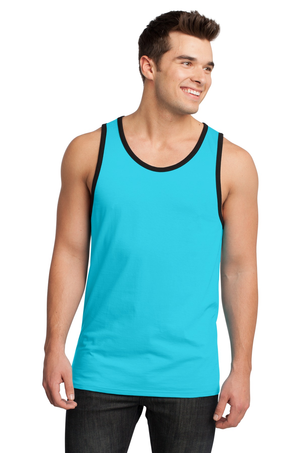 District Young Mens Cotton Ringer Tank DT1500-3XL (Grey/ Deep Royal) -  Walmart.com