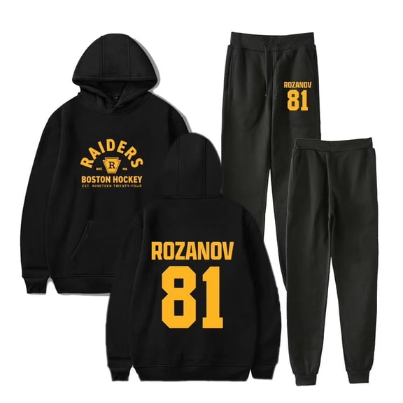 Heated Rivalry Merch Rozanov 81 Print Hoodie Jogger Set – Unisex 2-Piece Casual Pullover Sweatshirt & Pants for TV Series Fans