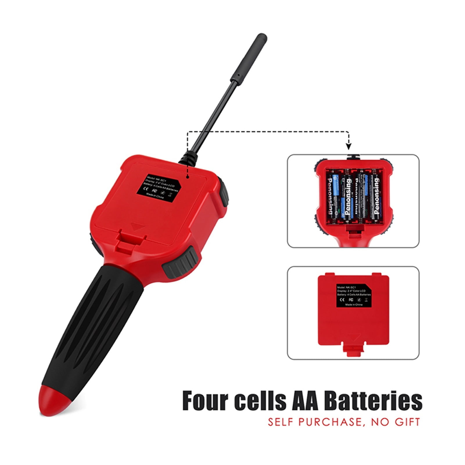 Hand-Held LCD Endoscope Camera Digital Inspection Camera 2.4 Inch Video Borescope 720P HD With 6 LED 5.5mm Probe ,Various Applicable