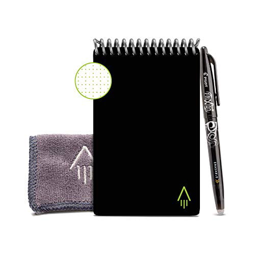 .Infinity Black 3.5 x 5.5 Smart Reusable Notebook Mini Size Dotted Grid Eco-Friendly Notebook with 1 Pilot Frixion Pen & 1 Microfiber Cloth Included Infinity Black Cover 