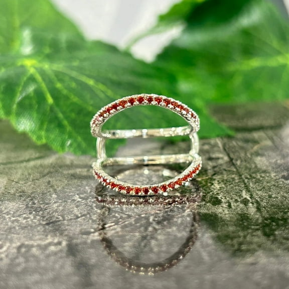 Red Garnet Aggie Ring Enhancer- Texas A&M Ring Guard in 925 Sterling Silver