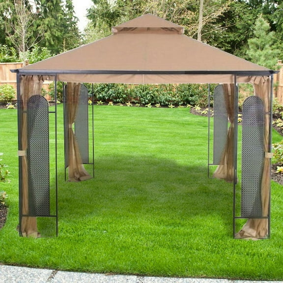 Garden Winds Replacement Canopy Top and Side Mosquito Netting Set for Christy Gazebo - Riplock 350