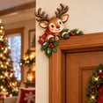 thumbnail image 3 of 2pcs Christmas Door Frame Corner Decor, Wooden Peeking Holiday Decorations for Left and Right Door Corners, Festive Christmas Wood Accents for Doorway and Seasonal Display, G, 3 of 5