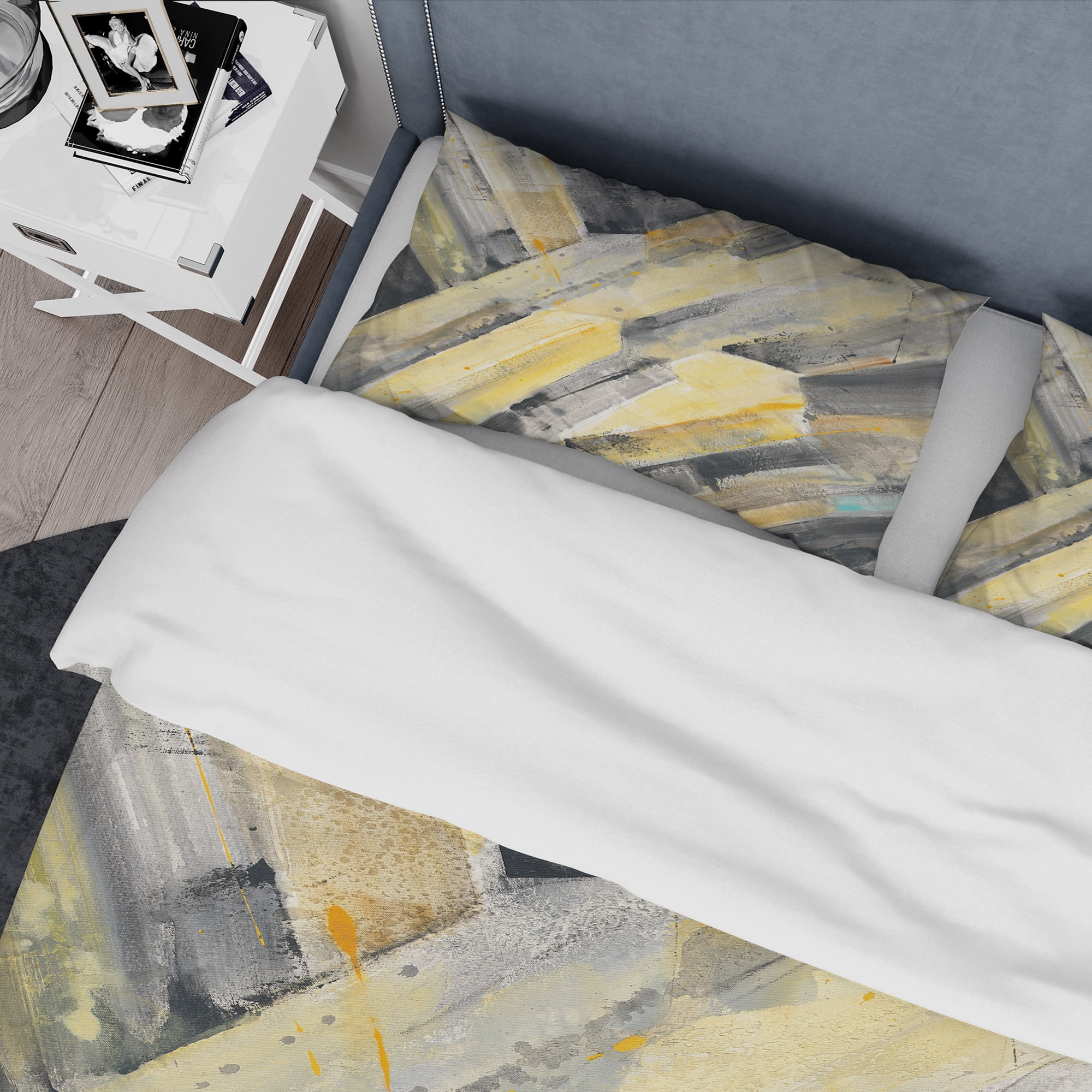 Designart 'Geometric Beige Glacier' Geometric Duvet Cover Set