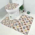thumbnail image 2 of White Highland Cow Flower Bathtub Pattern Bathroom Rugs Sets 3 Piece,Toilet Cover Set,Absorbent Non Slip Bathroom Mats Sets with U-Shaped Contour Rug Toilet Rug Set, 2 of 5