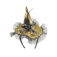 thumbnail image 2 of Diadema de Sombrero de Bruja para Disfraz de Halloween | Dorada | Tela | 20X15X1Cm | Accesorio para Fiestas y Fotografía, 2 of 6
