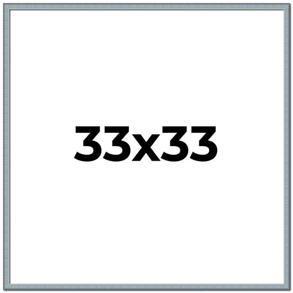 33x33 Frame Blue Scuffed Farm Board Solid Wood Picture Frame Width 0.75 Inches | Interior Depth 0.5