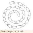 thumbnail image 2 of Uxcell 3mm Thick 1m Long Chain Connectors Pendant Light Fixture Chains Silver 1 Set, 2 of 5