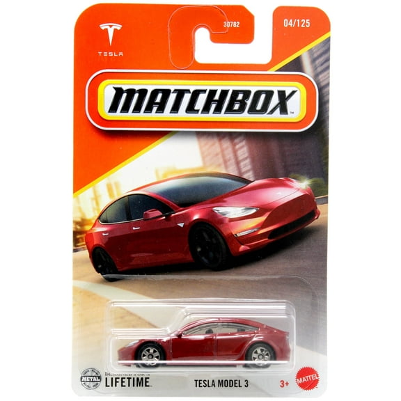 Matchbox Tesla Model 3 Diecast Car (Red)