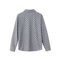 thumbnail image 6 of Vxararl Vintage Checkerboard Shacket Jacket for Men, Button‑Up Long‑Sleeve Casual Checkerboard Shirt Overshirt, Lightweight Shirt Jacket with Side Pockets for Fall Gray S, 6 of 8