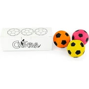 Chiwava Squeaky Latex Rubber Dog Toy Balls for Small Medium Dogs Interactive Chew Sound Fetch Play 2.7 Football 3 Pack