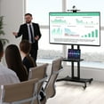 thumbnail image 2 of Gymax Mobile TV Stand for 32''-82'' LCD LED Flat Screen TVs up to 132 lbs w/ Top Tray, 2 of 10